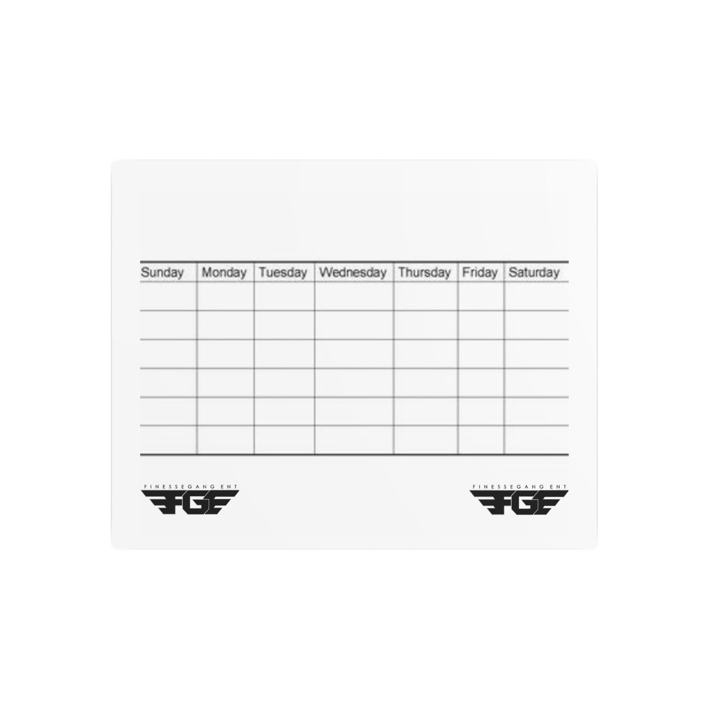 Weekly FGE Planner Metal Sign – Magnetic Dry Erase Calendar Wall Board