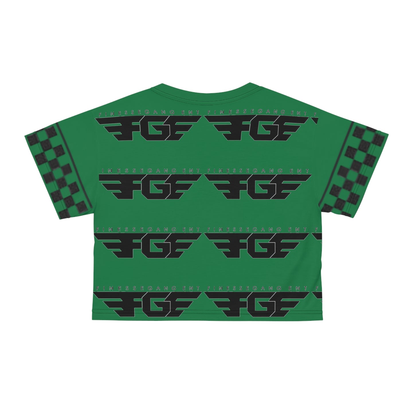 Green FGE Urban Style Graphic Crop Tee