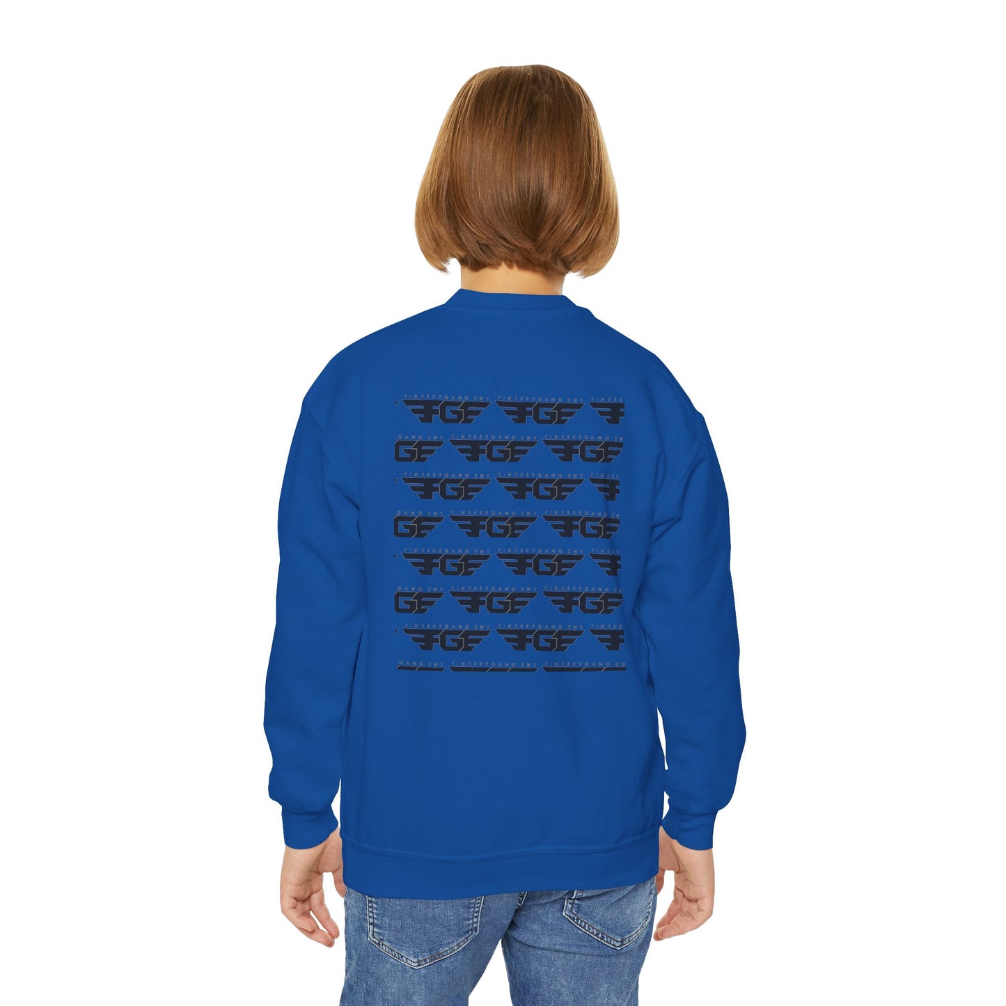 FGE Youth Crewneck Sweatshirt - Retro Flight Wing Logo Graphic