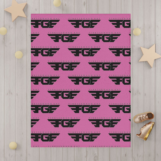 FGE Toddler Blanket — Monochrome Winged Logo Pattern Cozy Baby Throw