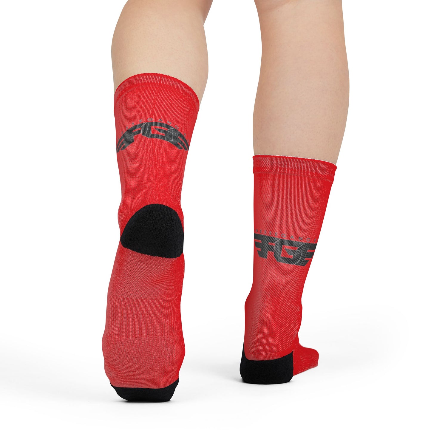 Red CREW FGE Sublimation Athletic Socks
