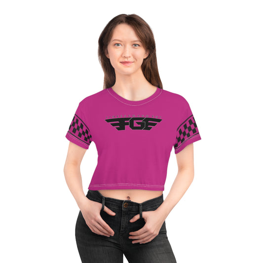 Vibrant FGE Graphic Crop Tee, Trendy Casual Top, Summer Festival Wear, Streetwear Staple, Gift for Teen Girls