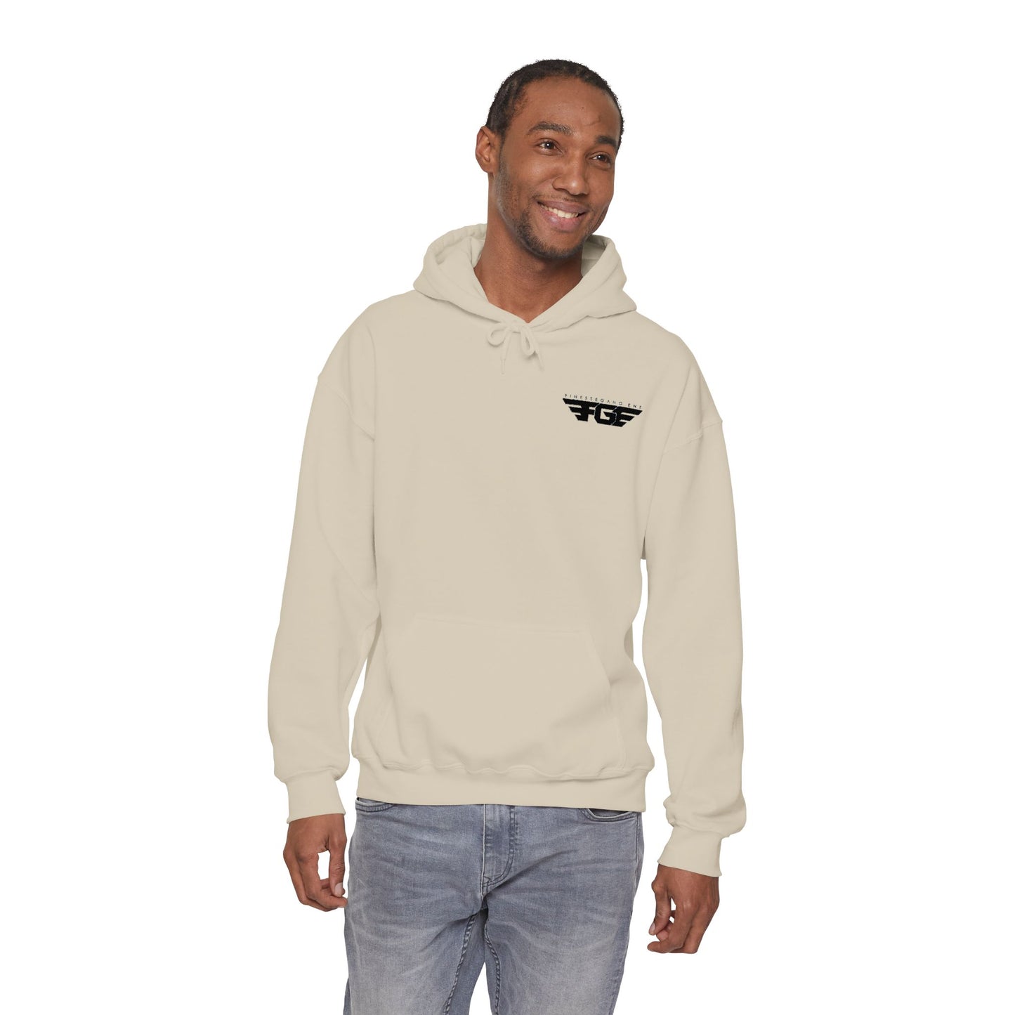 FGE Minimal Hoodie — Small Chest Emblem Sweatshirt