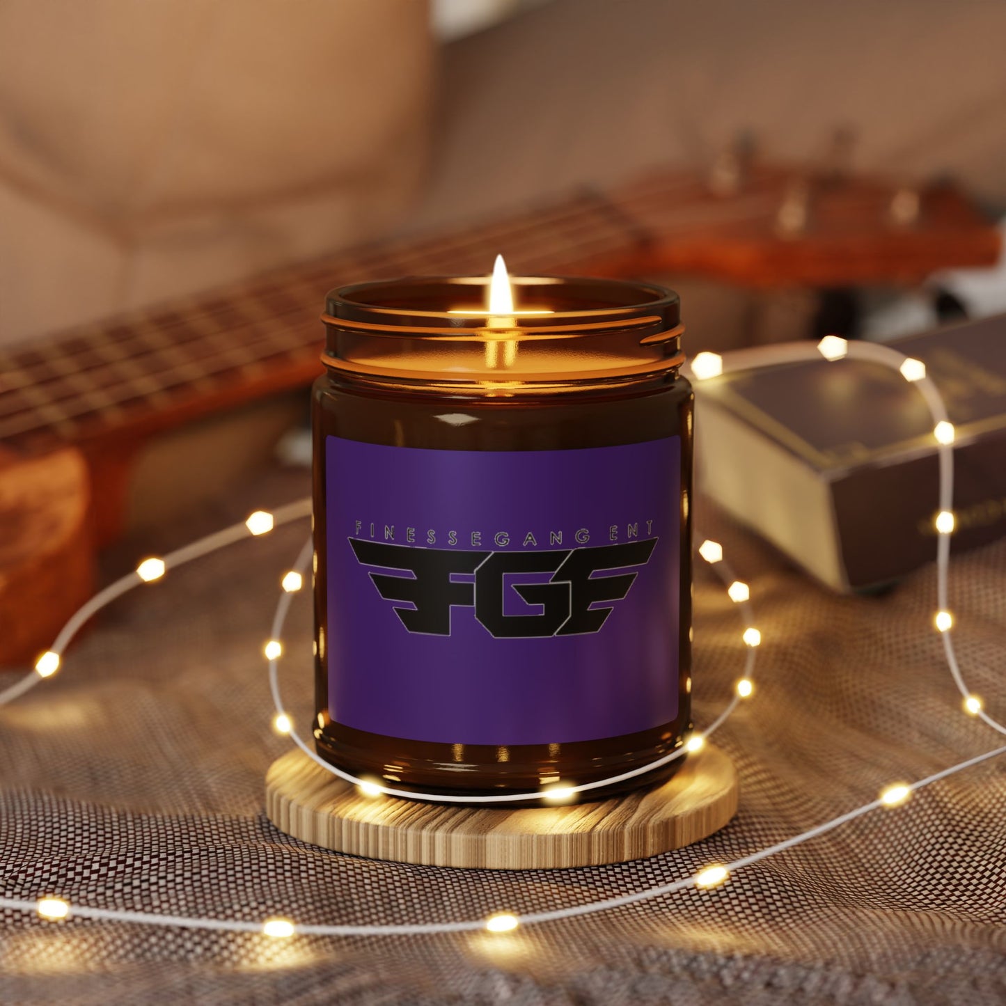 Scented FGE Soy Candle - Cozy Home Decor, Relaxing Atmosphere, Gift for Her, Aromatherapy, Self-Care, Special Occasions, Amber Jar