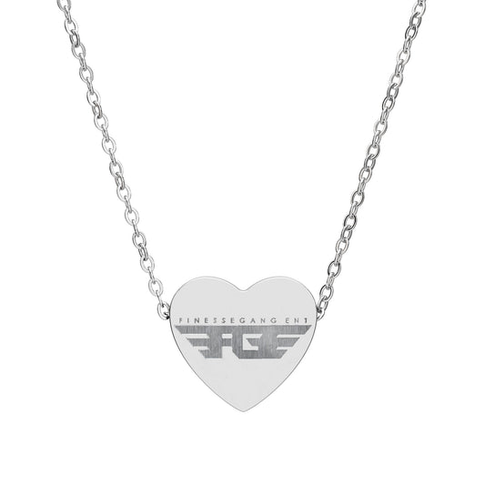 FGE Personalized Heart Necklace, Engraved Jewelry, Gift for Her, Romantic Keepsake, Custom Necklace, Anniversary Gift
