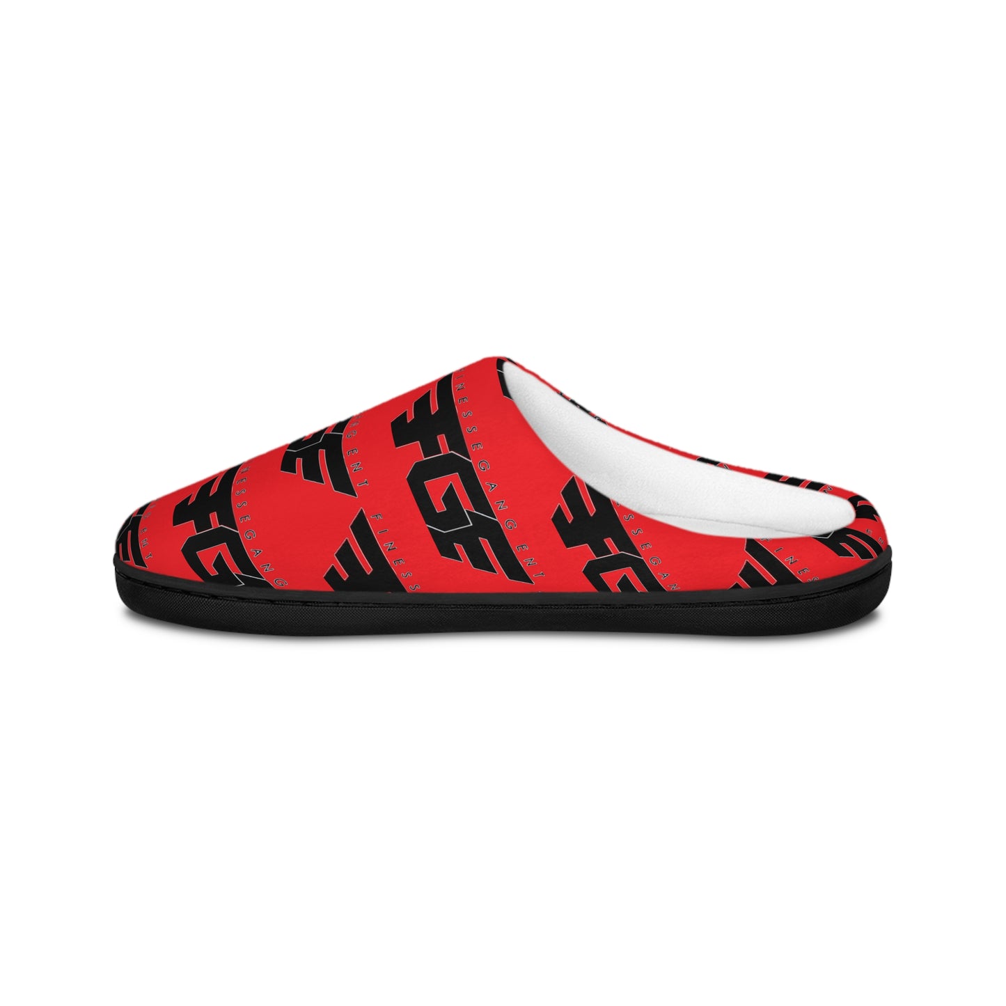 WOMAN's Red FGE Black Logo Pattern Cozy House Shoes
