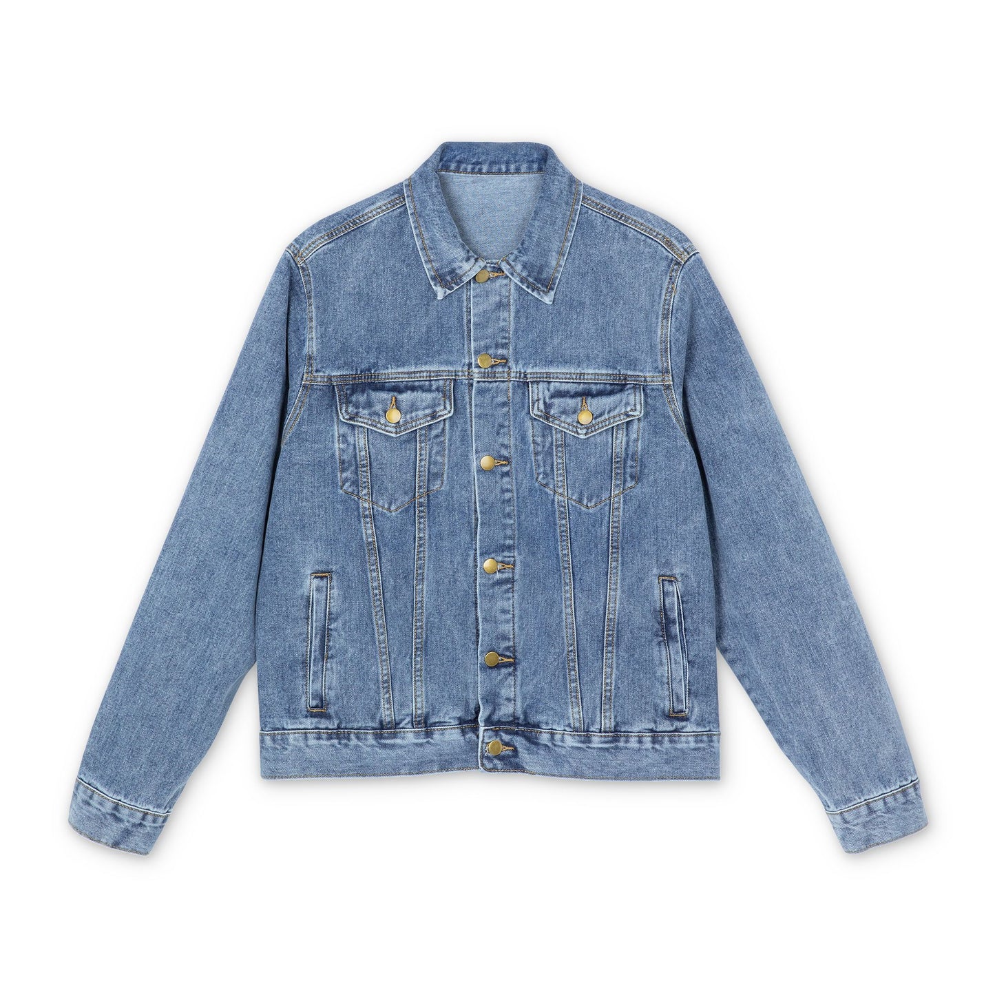 Stylish Men's Denim Jacket with Graphic FGE Back Design
