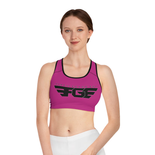 PINK Sports Bra FGE Logo Pink Athletic Crop Top