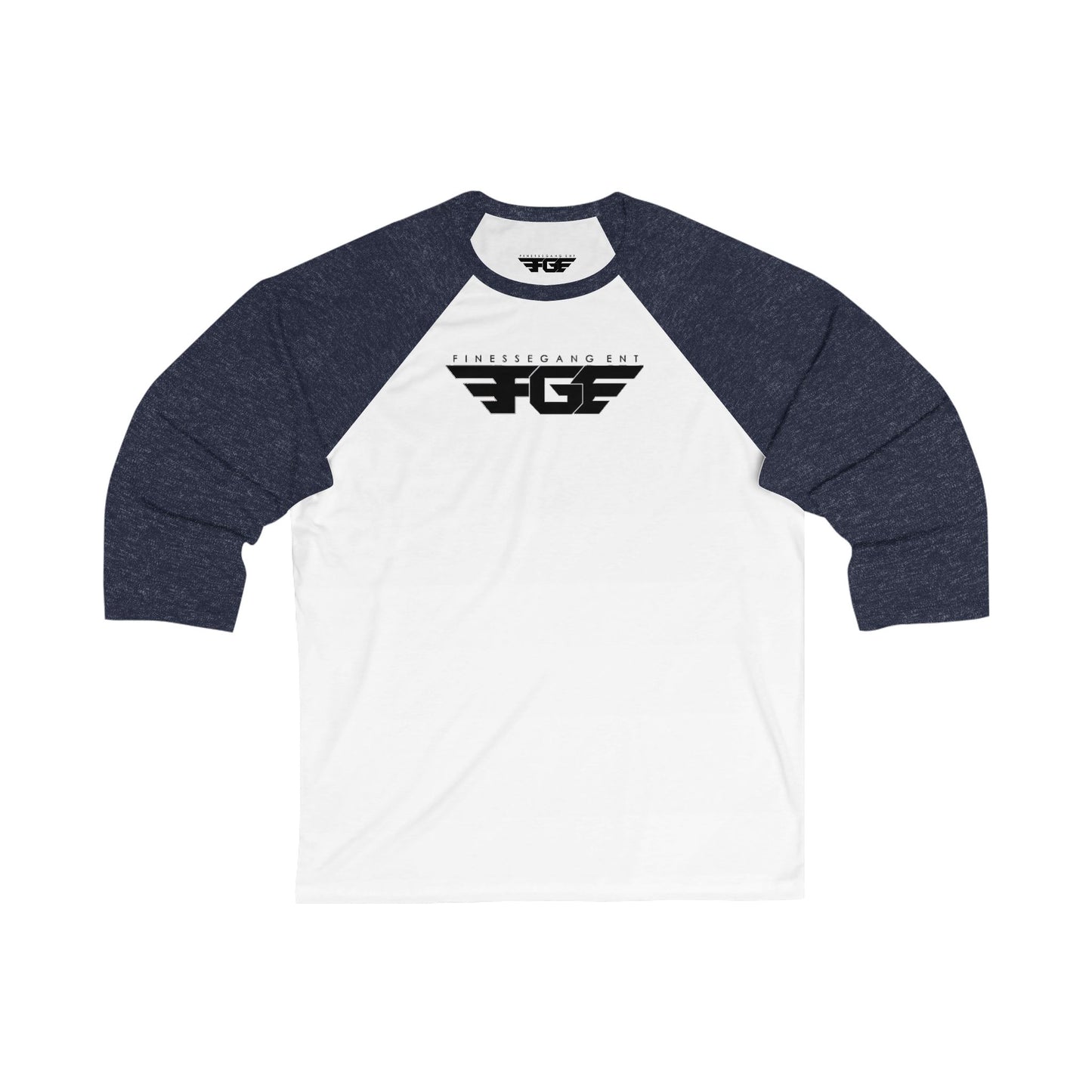 FGE Unisex 3/4 Sleeve Baseball Tee with Bold Graphic Design