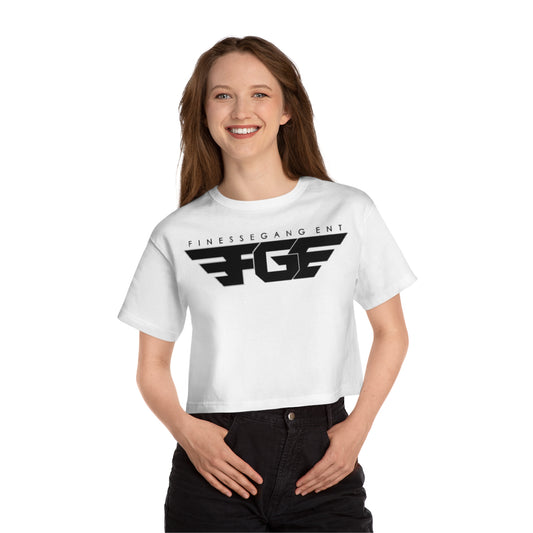 Champion FGE Women's Cropped T-Shirt - Finesse Gang Ent Graphic Tee, Casual Wear, Street Style, Trendy Apparel, Gift for Her