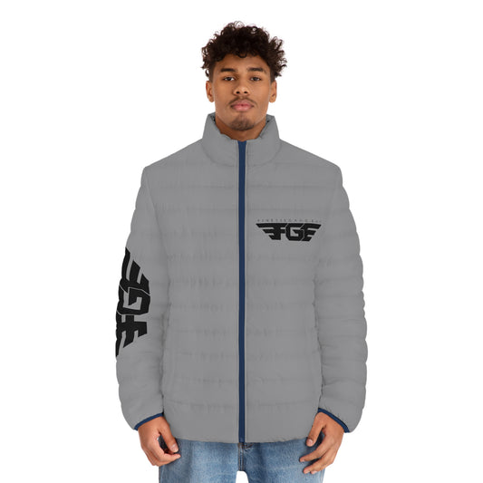 FGE BLACK Puffer Jacket — FGF Logo Streetwear Quilted Coat