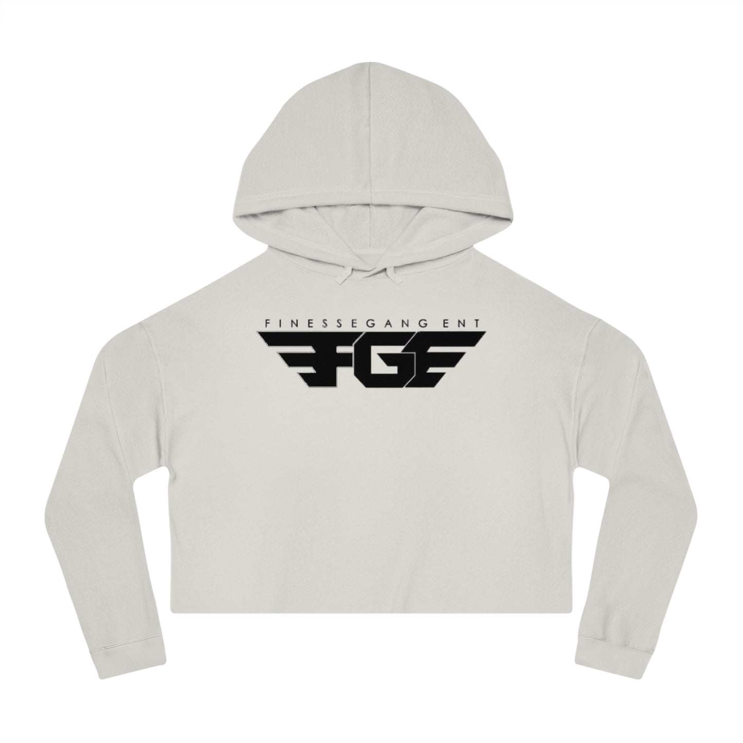 FGE Women’s Cropped Hoodie - Fitness Gang Black Logo Sweatshirt