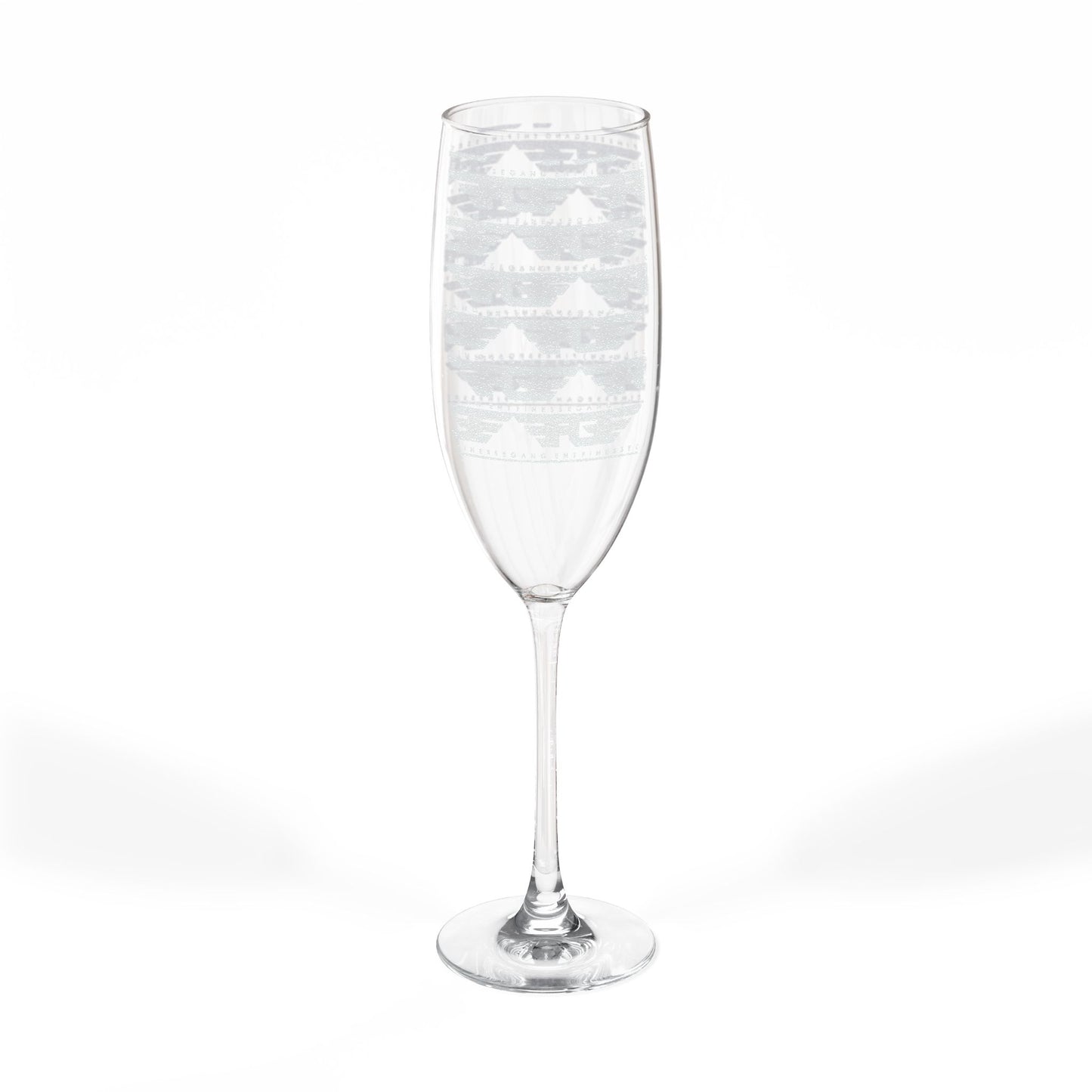 FGE Engraved 8oz Champagne Flute — Mountain Skyline Pattern