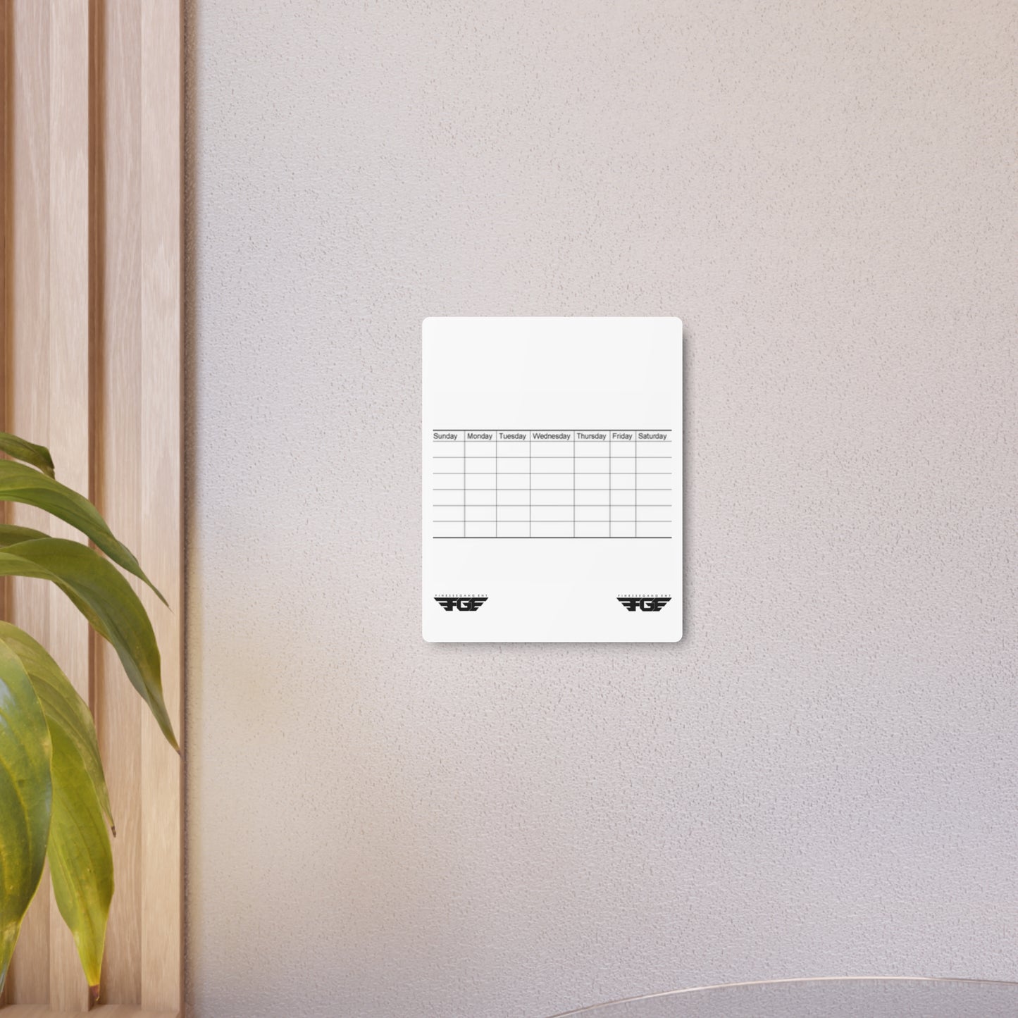 Weekly FGE Planner Metal Sign – Magnetic Dry Erase Calendar Wall Board