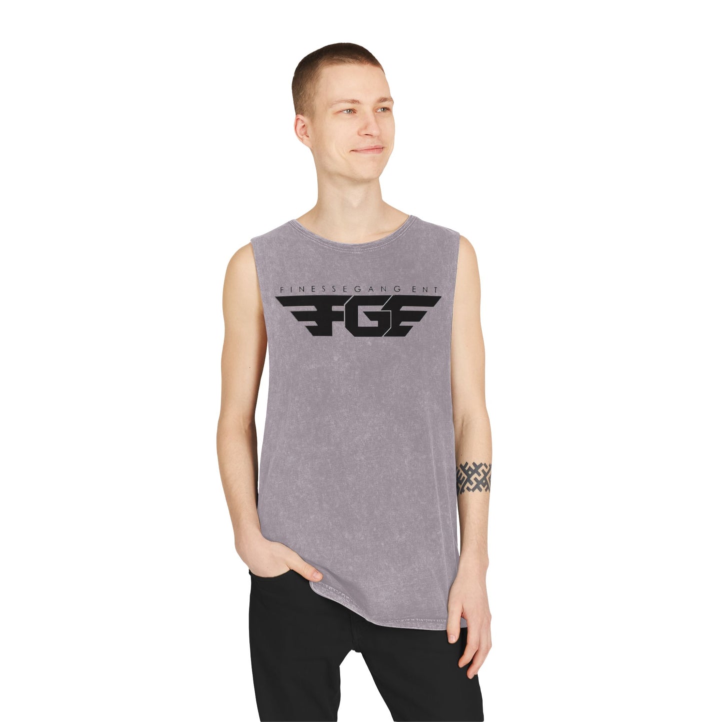 FGE Unisex Stonewash Graphic Tank Top - Retro Vintage Style