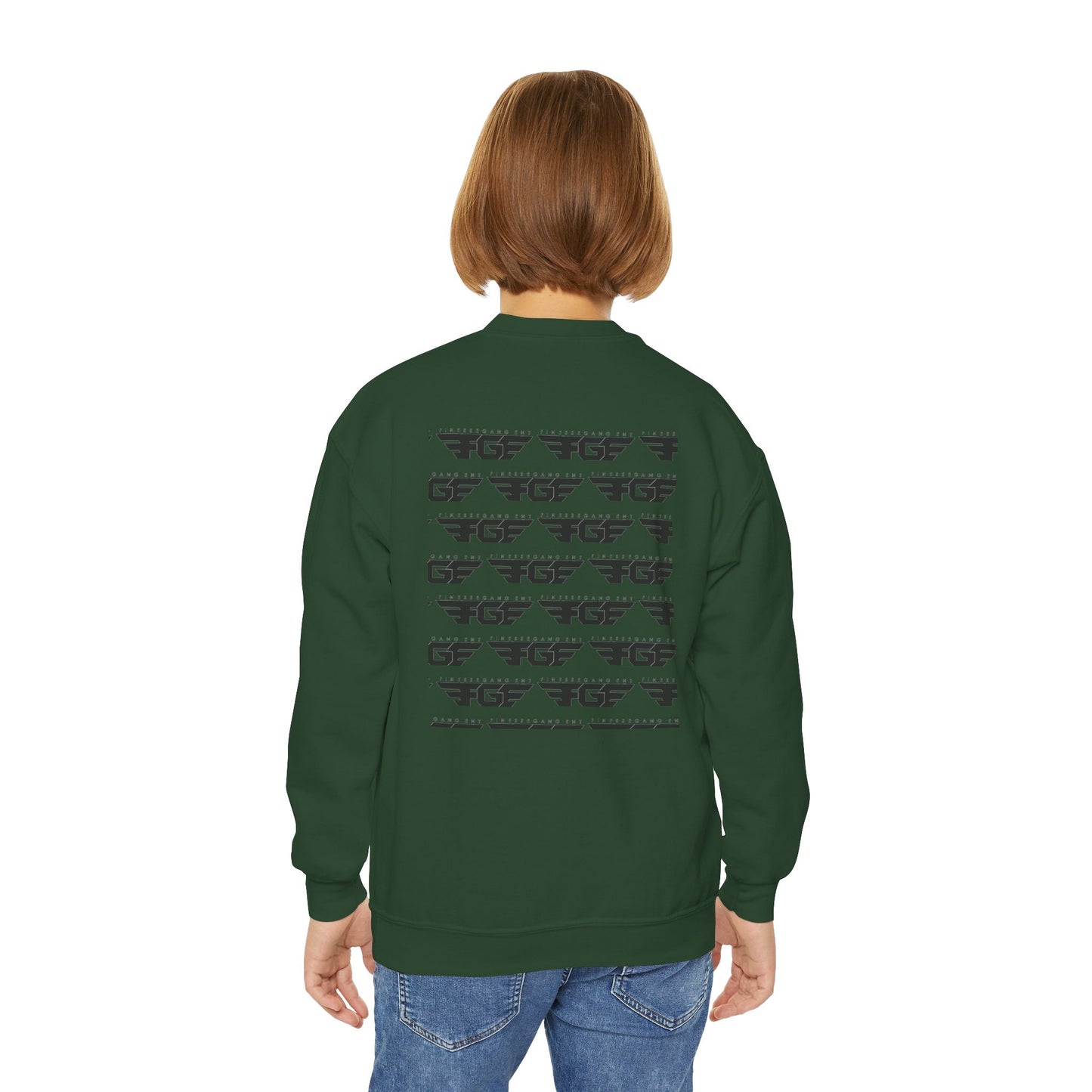 FGE Youth Crewneck Sweatshirt - Retro Flight Wing Logo Graphic