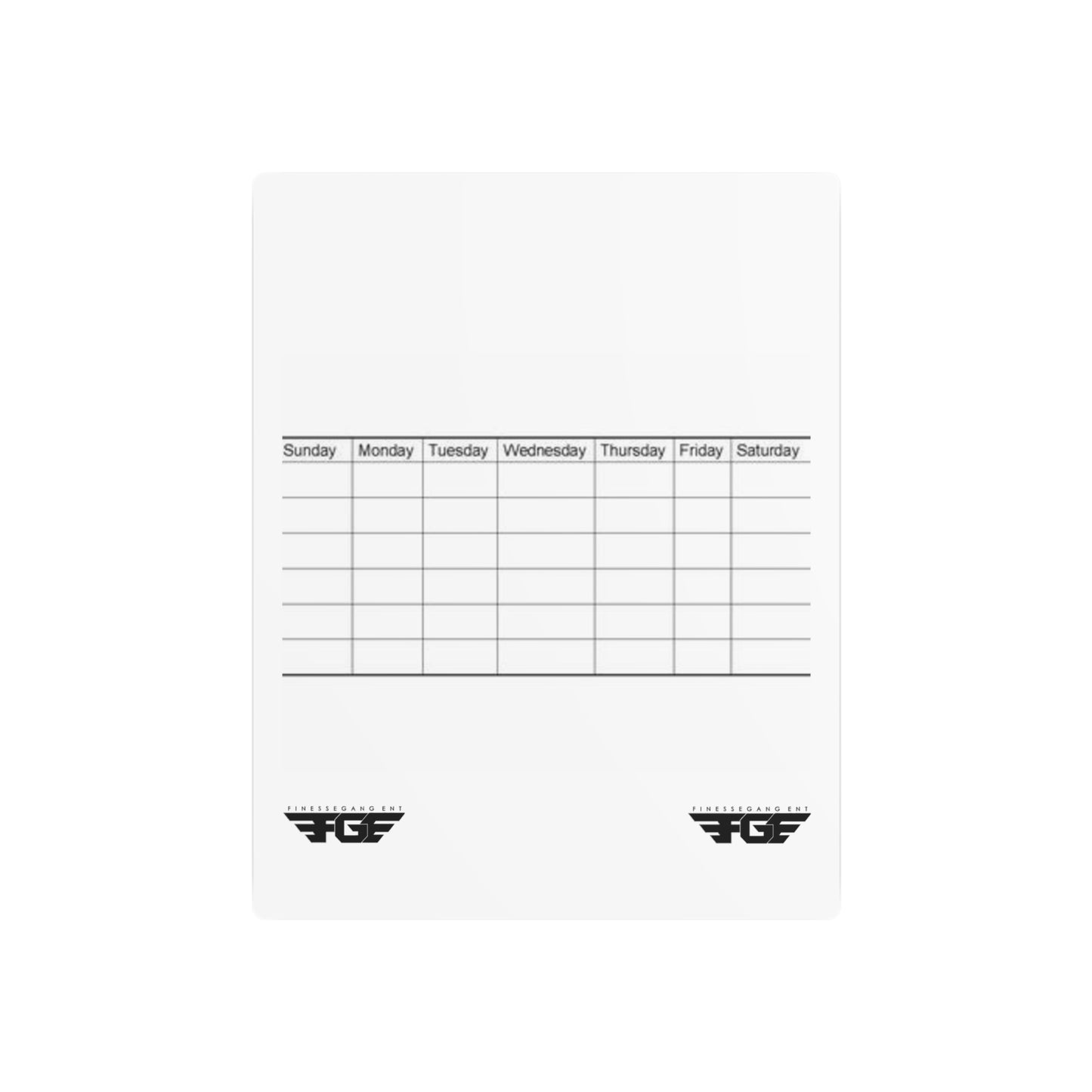 Weekly FGE Planner Metal Sign – Magnetic Dry Erase Calendar Wall Board