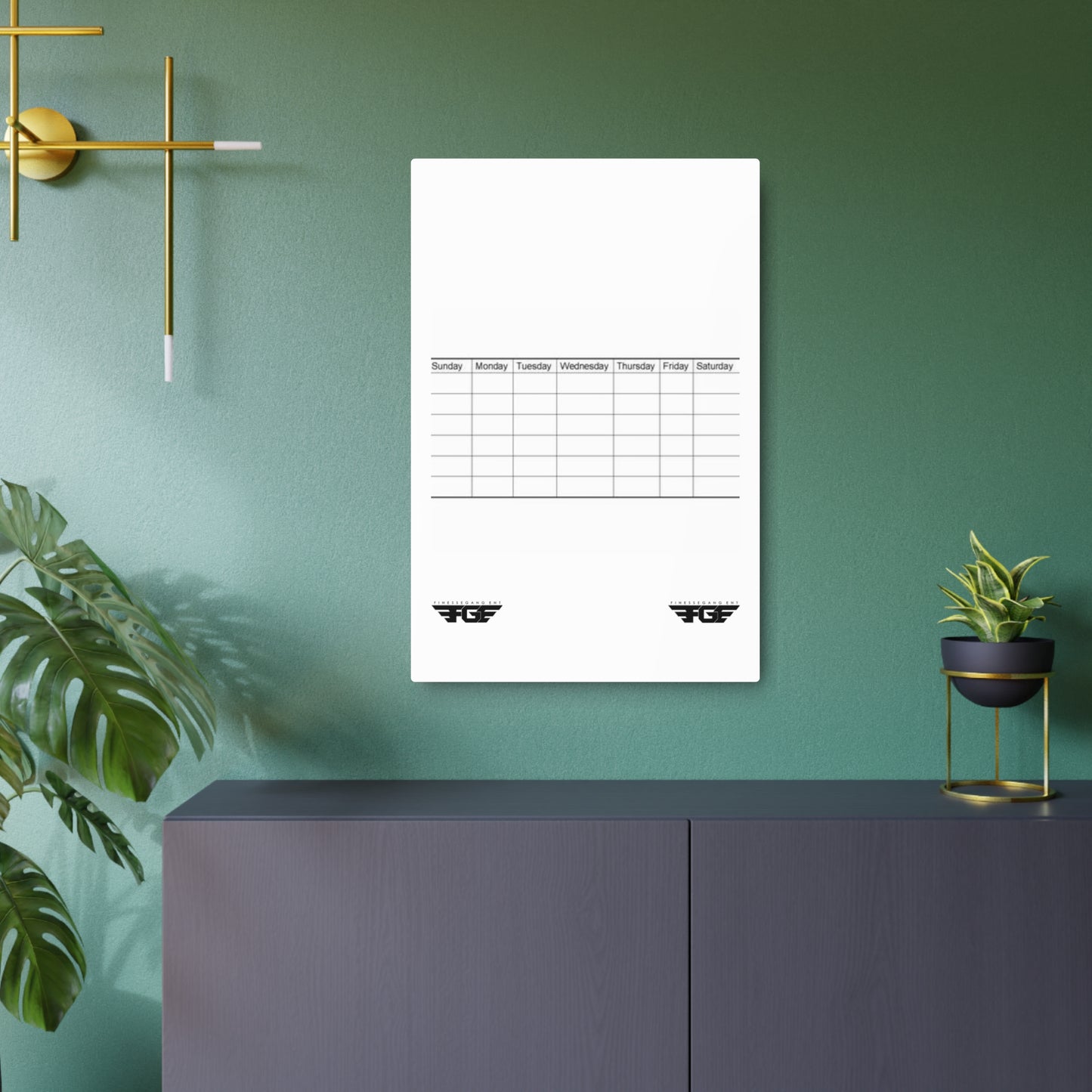 Weekly FGE Planner Metal Sign – Magnetic Dry Erase Calendar Wall Board
