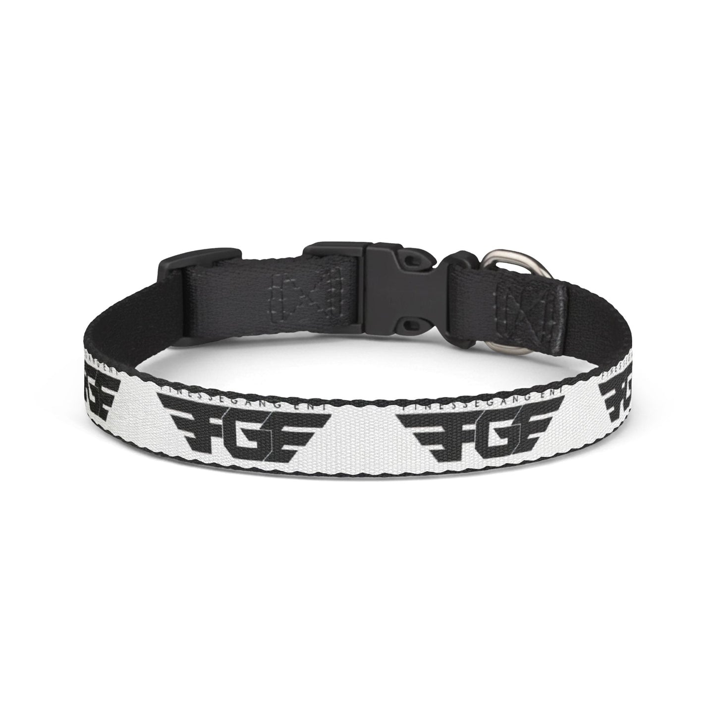 FGE Clip-On Pet Collar — Black & White Logo Adjustable Dog Collar