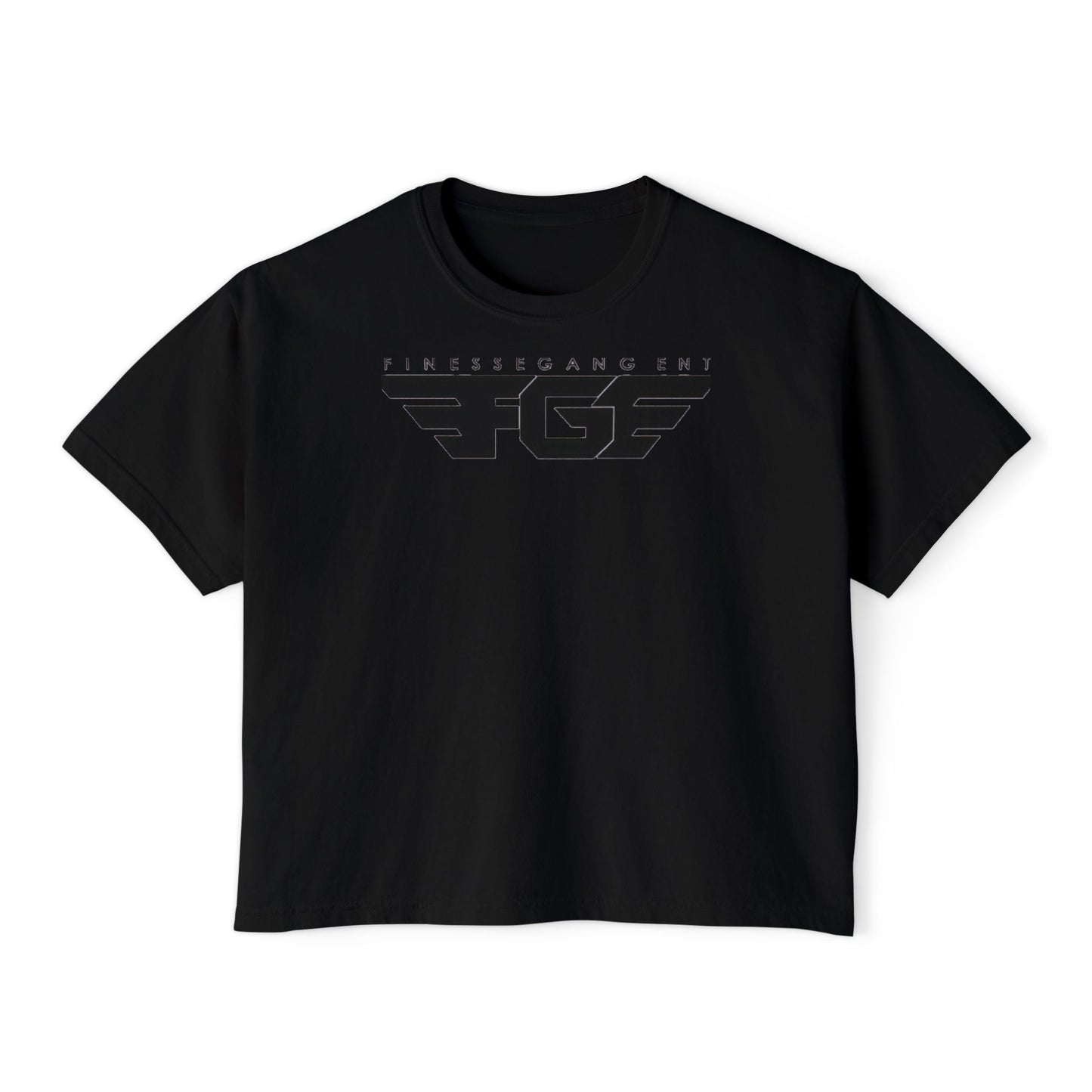 Chic FGE Women's Boxy Tee - Trendy Graphic Design for Everyday Style