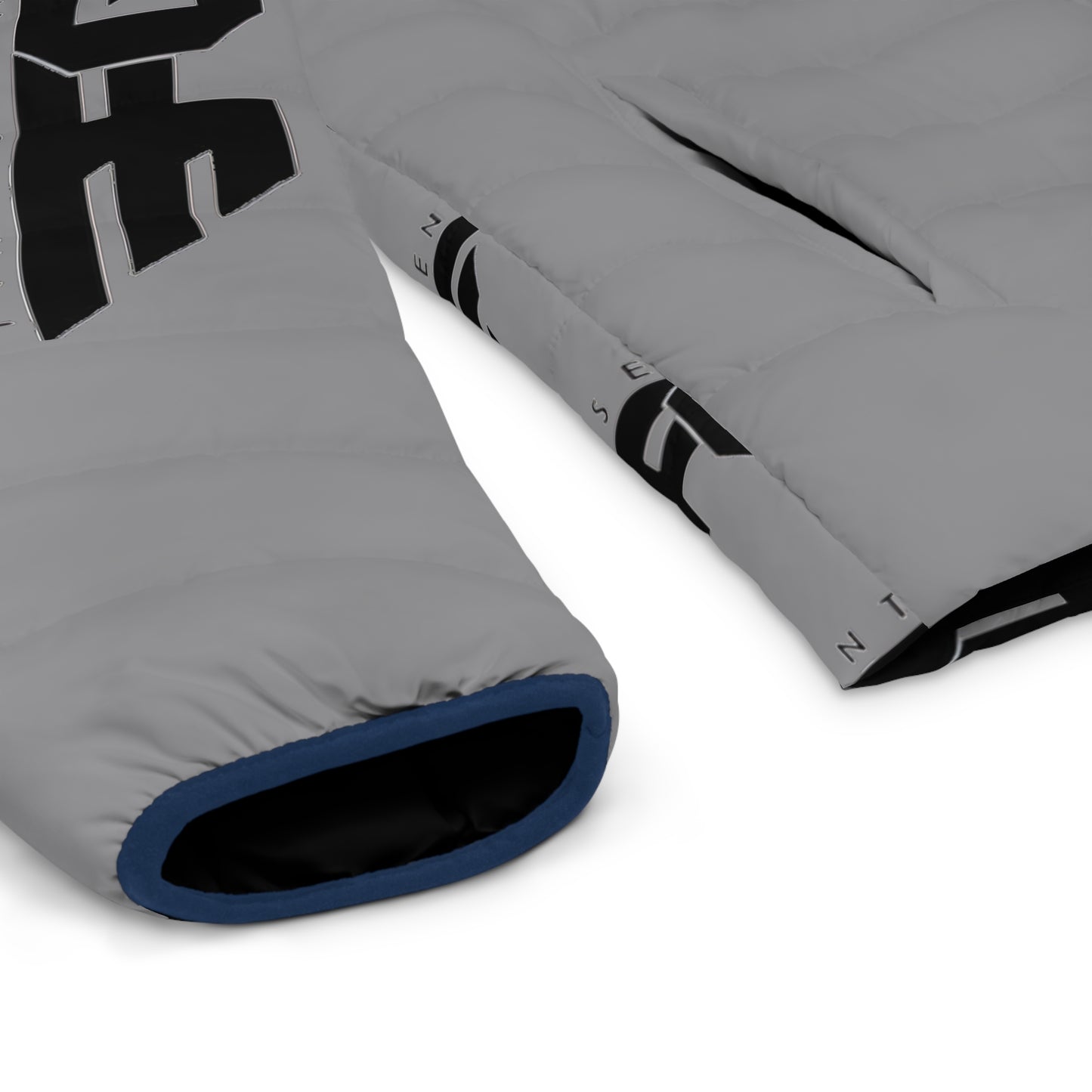 FGE BLACK Puffer Jacket — FGF Logo Streetwear Quilted Coat