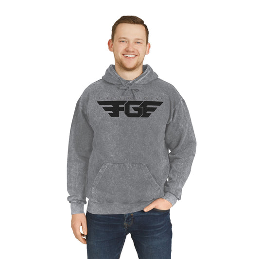 FGE Unisex Mineral Wash Hoodie, Casual Fashion Pullover, Streetwear Cozy Sweatshirt, Gift for Him, Cool Graphic Hoodie