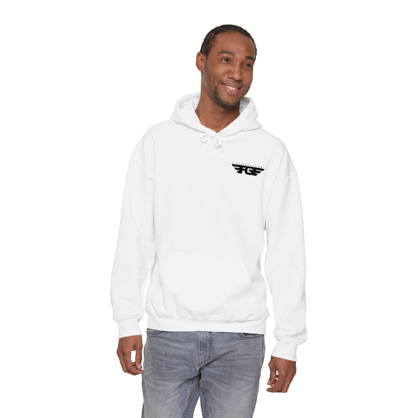 FGE Minimal Hoodie — Small Chest Emblem Sweatshirt