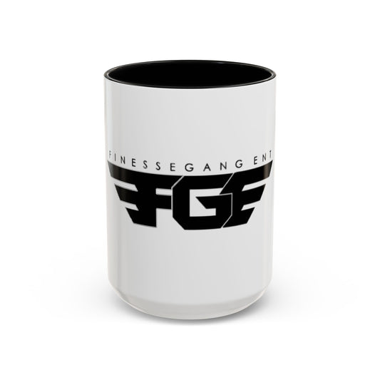 Stylish FGE Accent Coffee Mug - Finesse Gang Logo, Unique Gift, Office Decor, Personalized Mug, Coffee Lover, Custom Drinkware