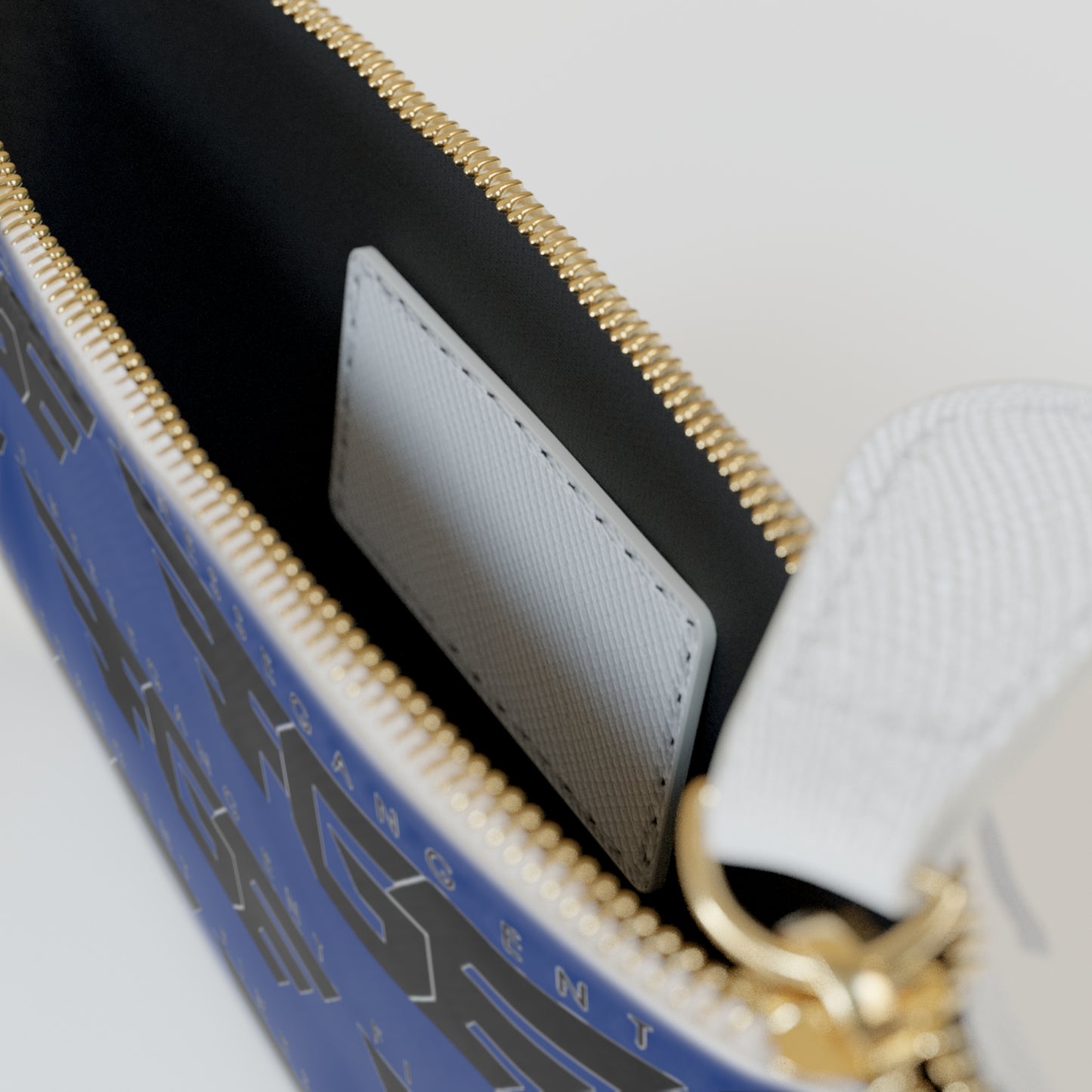 BLUE Mini Clutch FGE Bag — Finesse Gang FGF Logo Zip Wallet