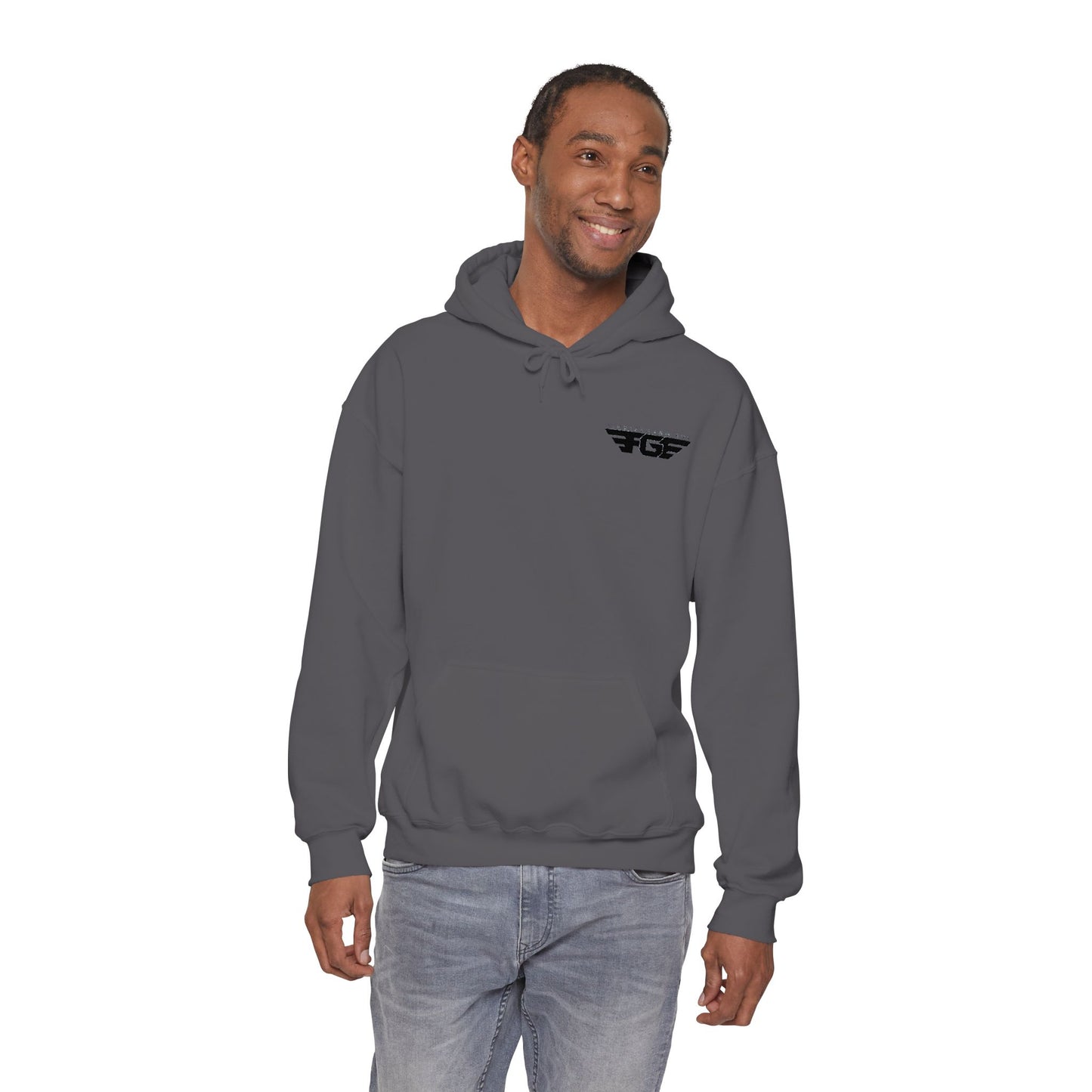 FGE Minimal Hoodie — Small Chest Emblem Sweatshirt