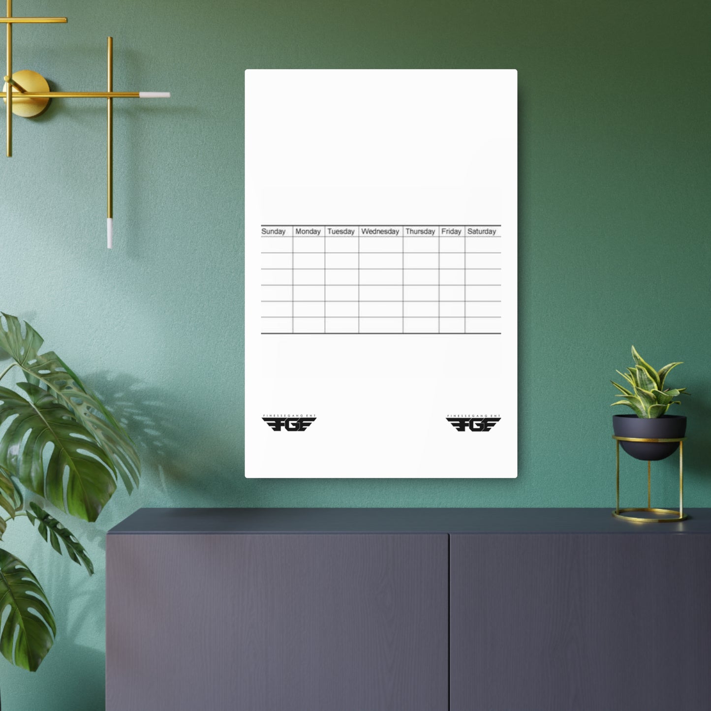 Weekly FGE Planner Metal Sign – Magnetic Dry Erase Calendar Wall Board