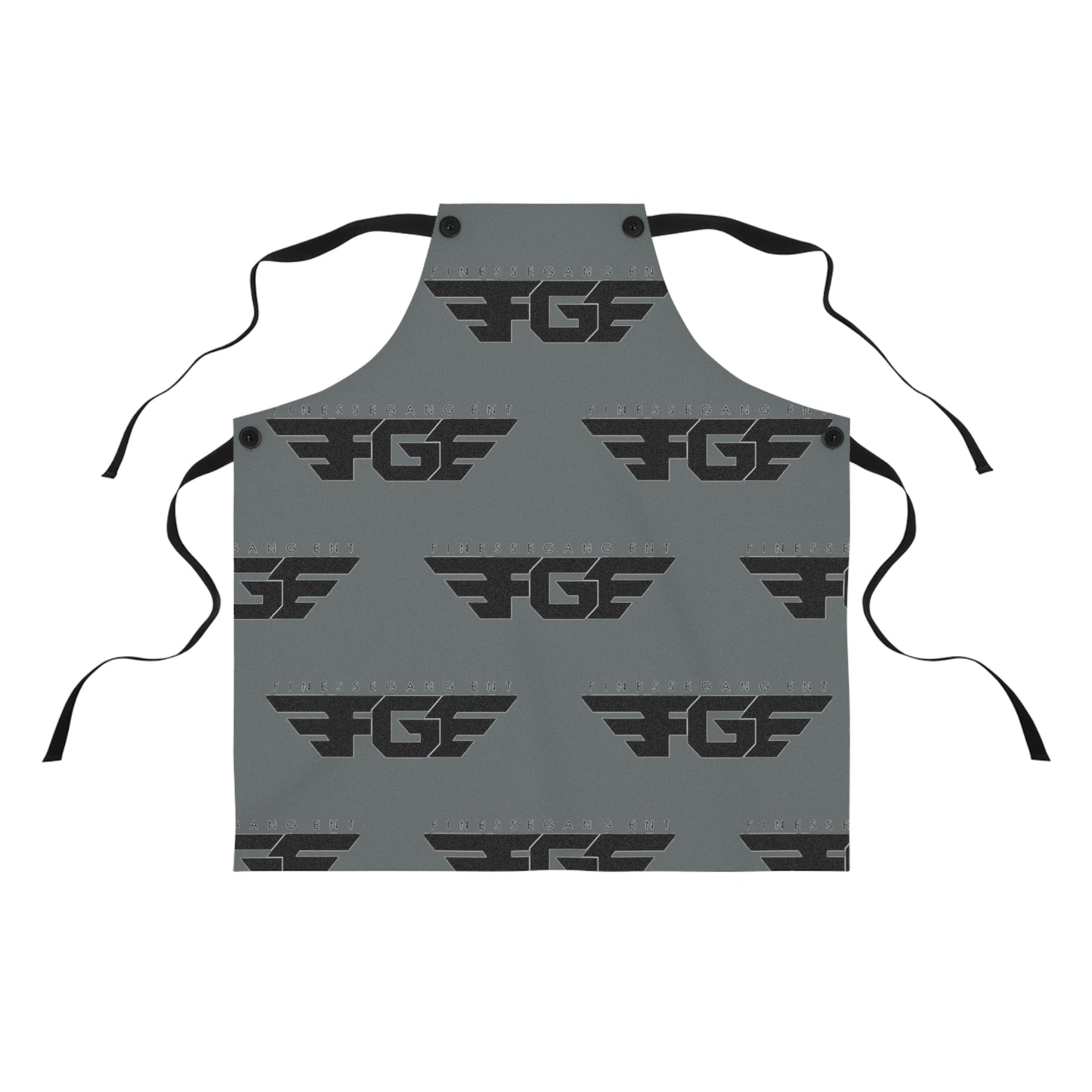 Apron — Grey Industrial 'FGF' Wing Logo Pattern Cooking Apron