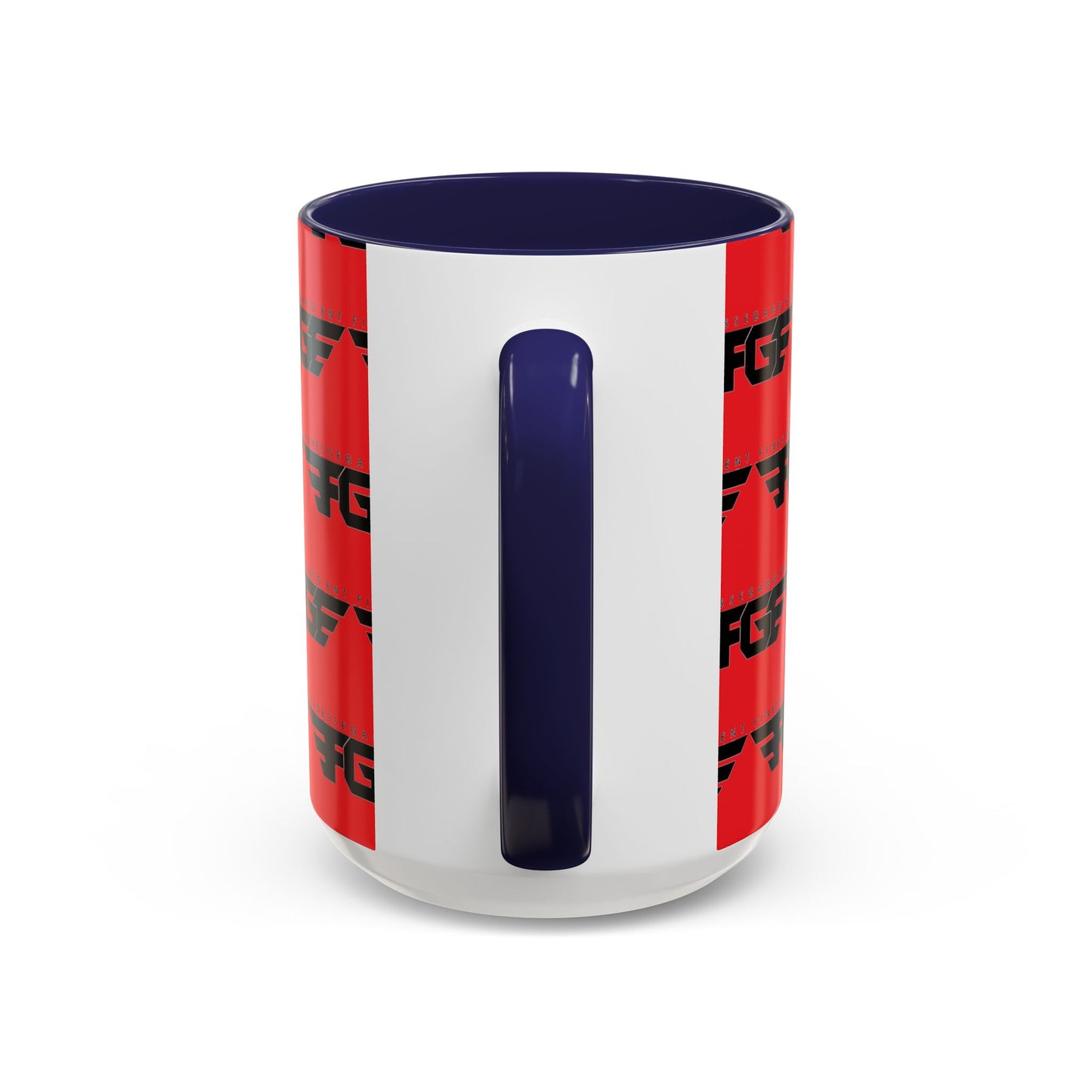 FGE Accent Coffee Mug — Bold Red & Black FGF Logo Pattern (11/15oz)