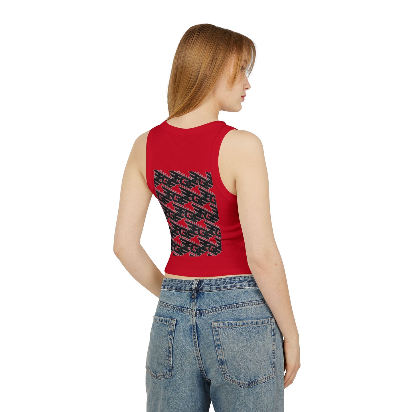 FGE Women’s Micro Rib Racer Tank Top - Finessé Agent Graphic Tee for Casual Style