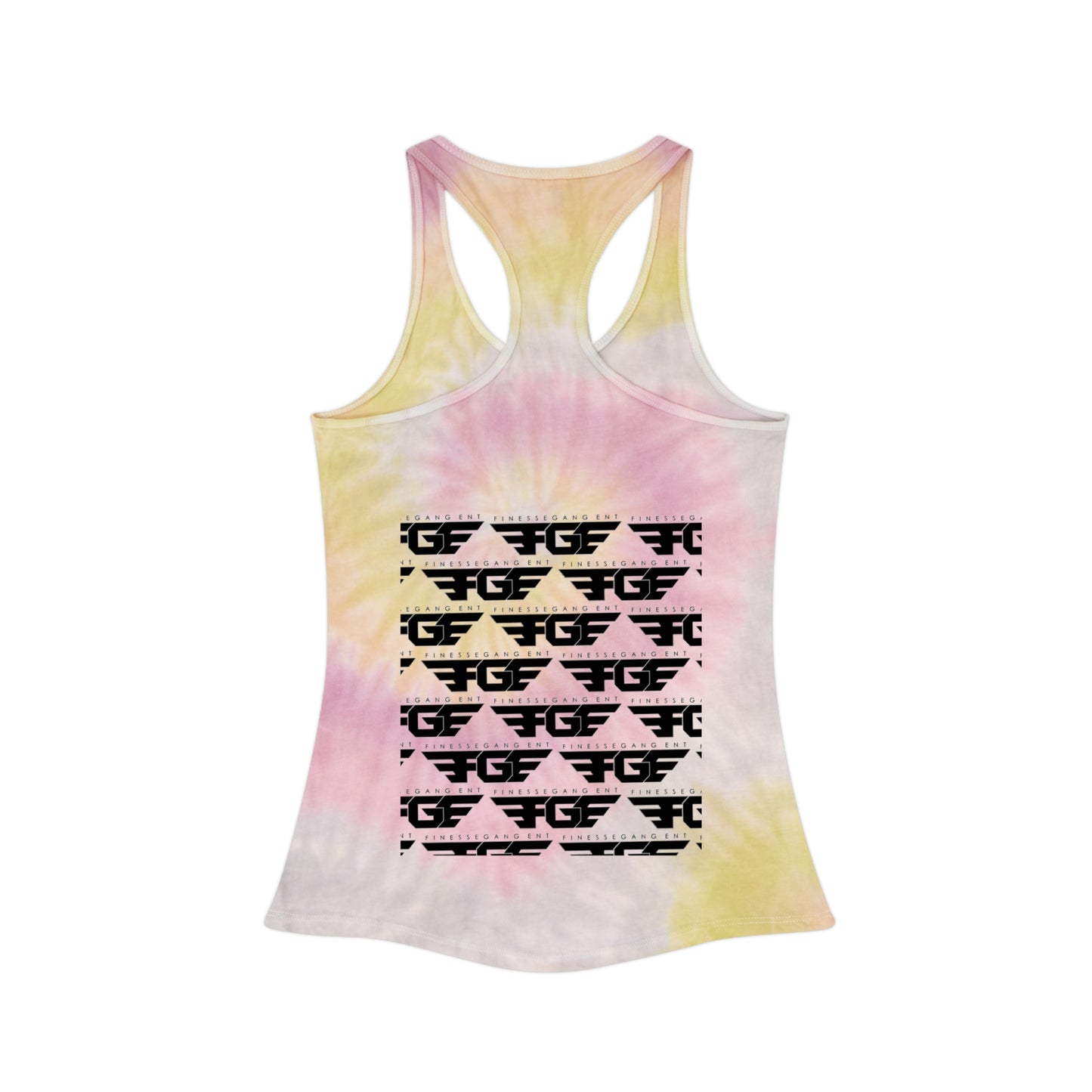 Tie Dye FGE Racerback Tank Top, Bohemian Summer Shirt, Beachwear, Festival Outfit, Casual Activewear, Gift for Her