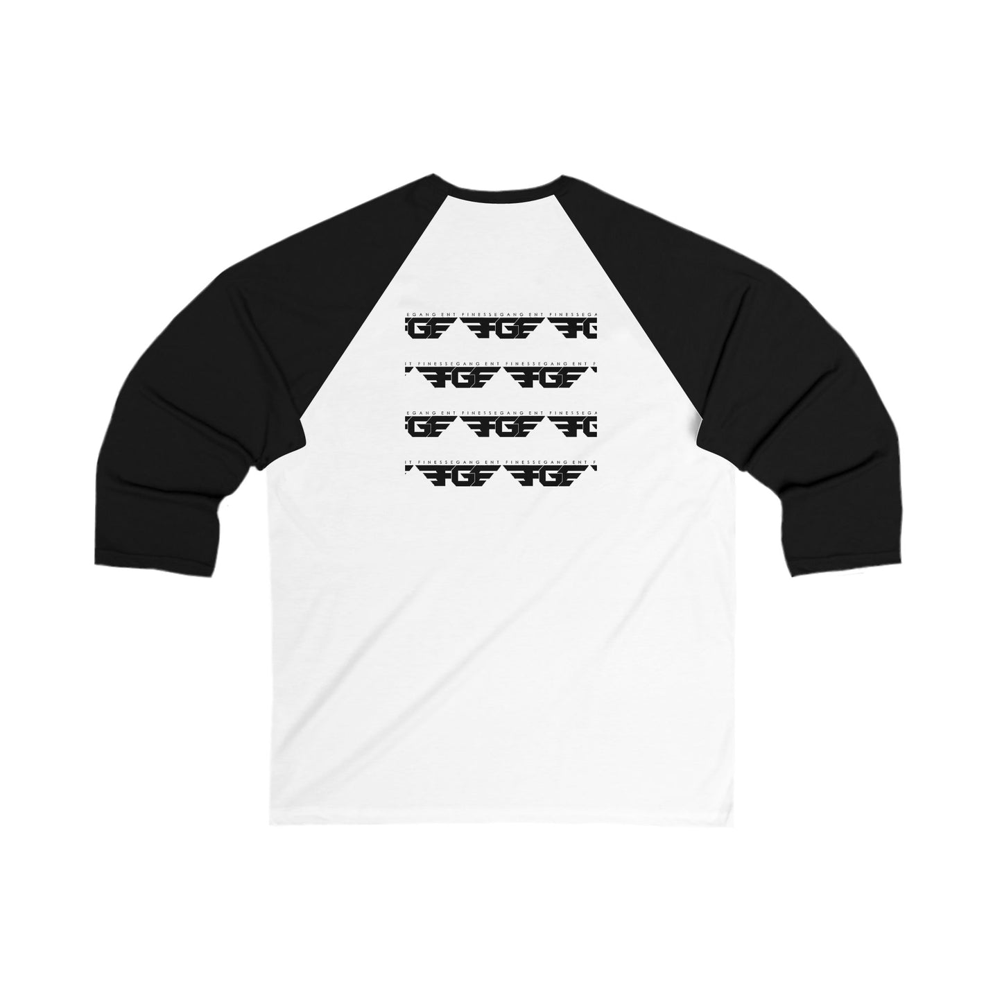 FGE Unisex 3/4 Sleeve Baseball Tee with Bold Graphic Design