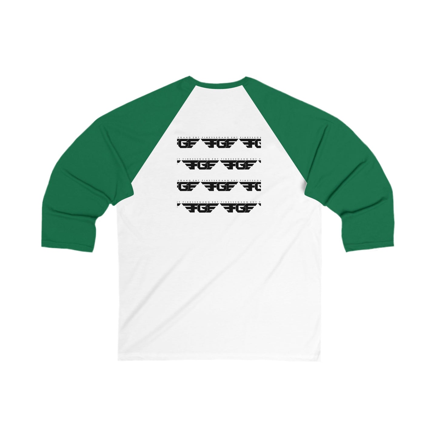 FGE Unisex 3/4 Sleeve Baseball Tee with Bold Graphic Design