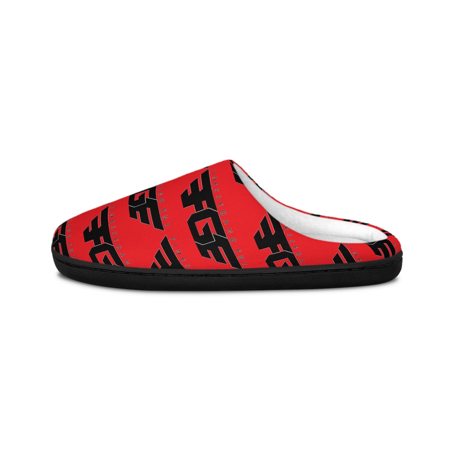 WOMAN's Red FGE Black Logo Pattern Cozy House Shoes