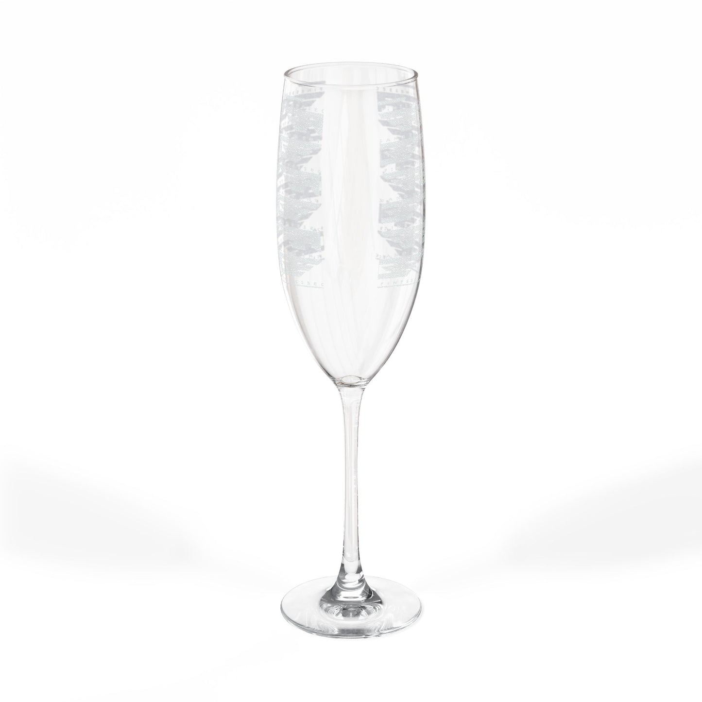 FGE Engraved 8oz Champagne Flute — Mountain Skyline Pattern