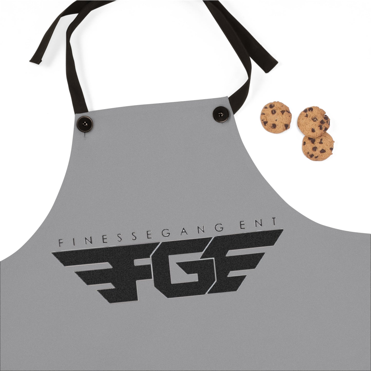 Finesse Gang FGE Logo Apron — Gray Chef & Grill Apron
