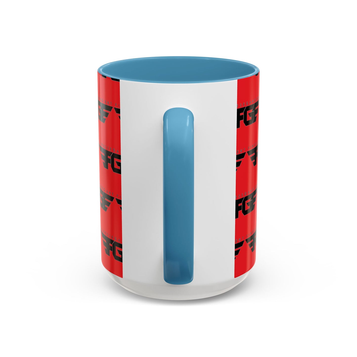 FGE Accent Coffee Mug — Bold Red & Black FGF Logo Pattern (11/15oz)