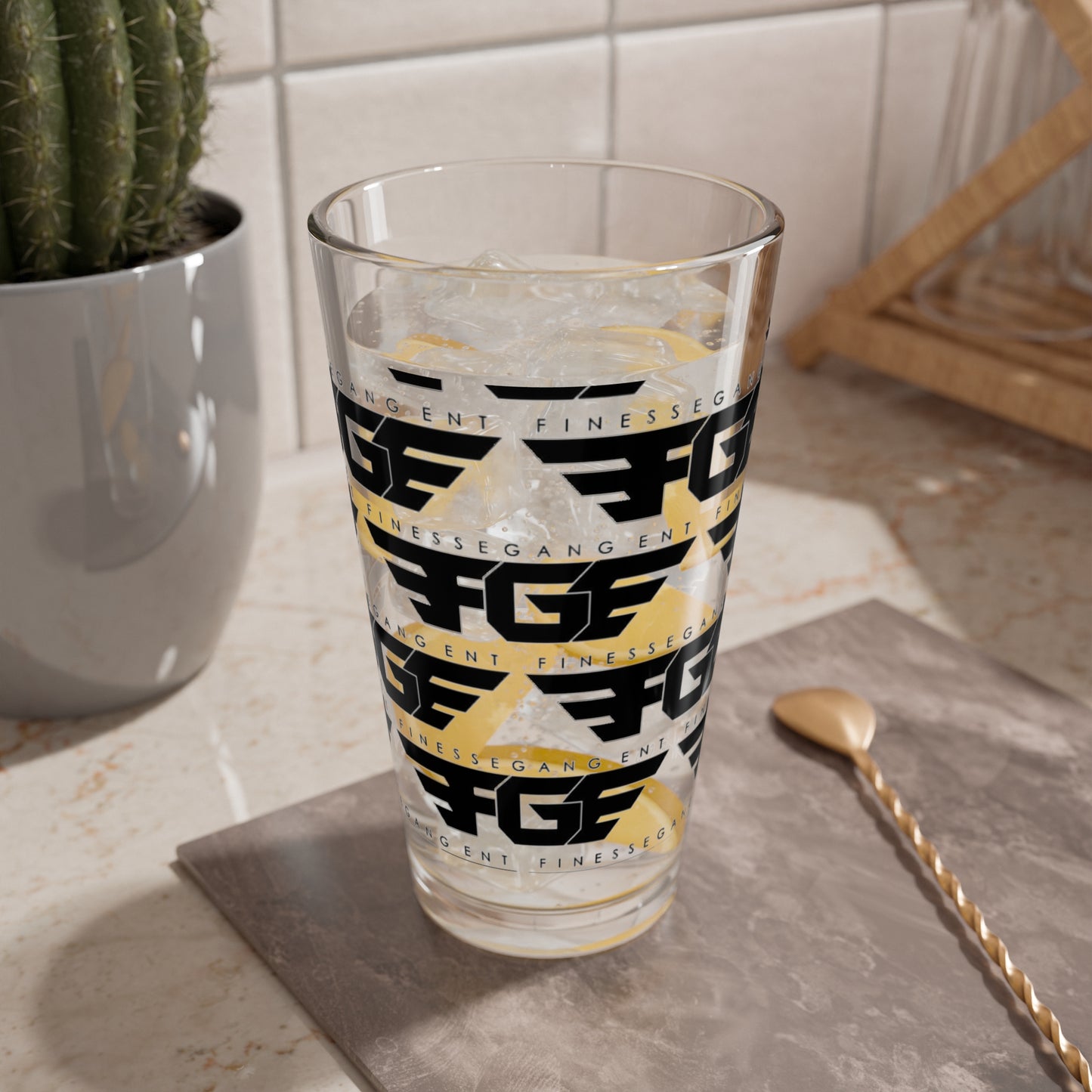 Stylish FGE Mixing Glass - 16oz, Barware, Cocktail Glass, Home Bar, Gift for Mixologists, Unique Drinkware, Party Essentials