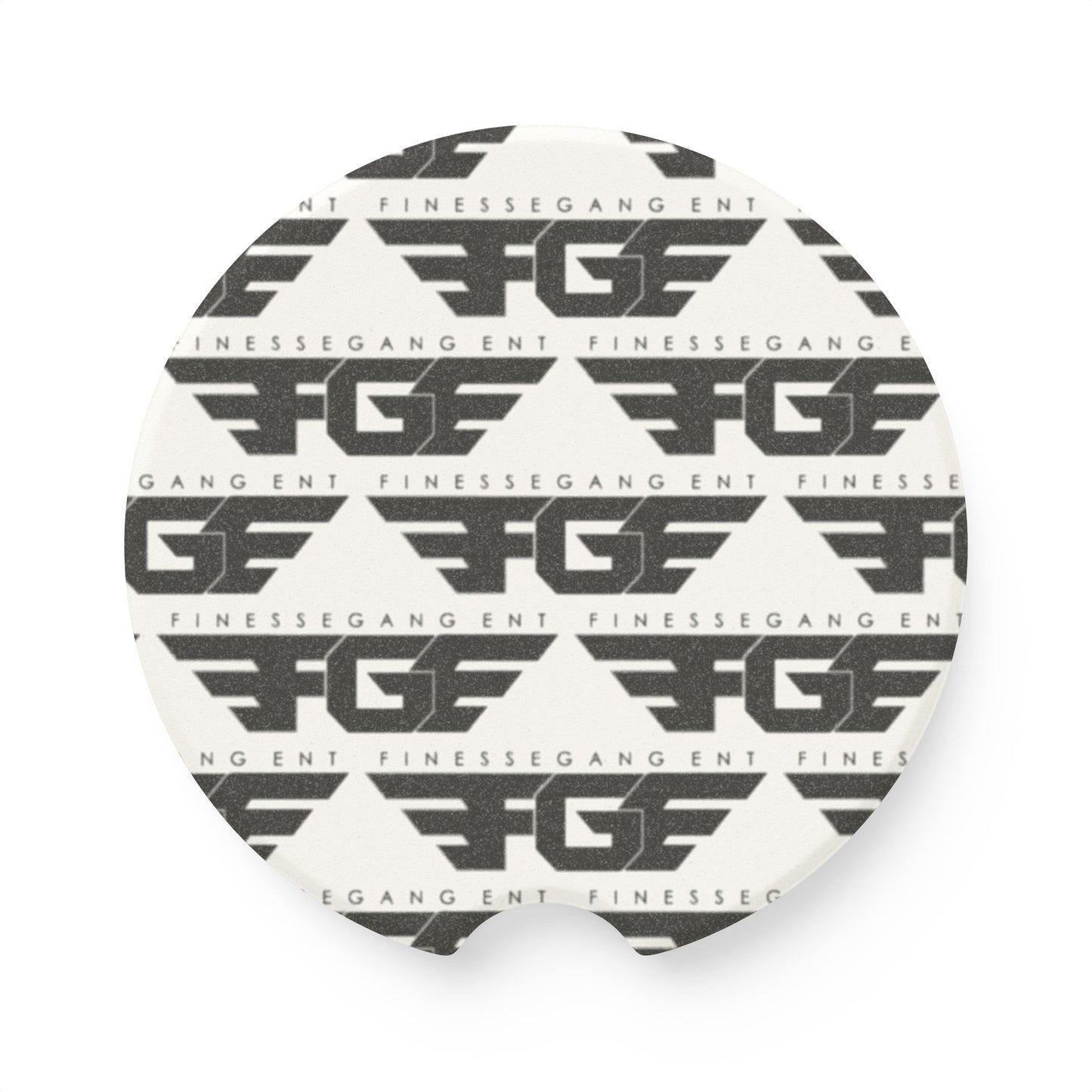 Stylish FGE Soapstone Car Coaster, Finessegang Ent Decorative Coaster, Car Accessories Gift, Unique Auto Decor, Custom Coaster Set